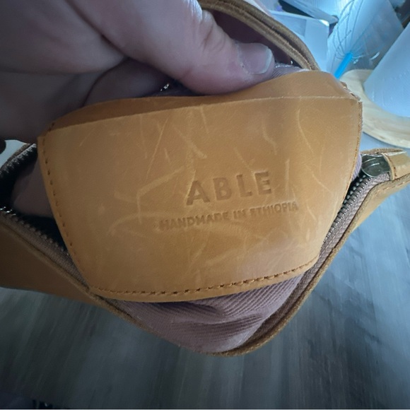 Tan Wristlet Clutch with Ring Handle - Picture 7 of 9